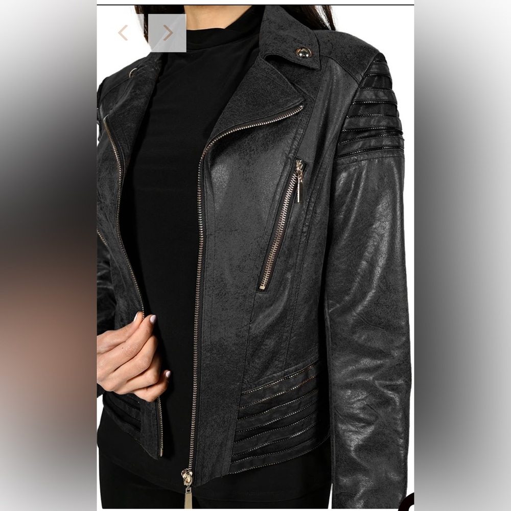 Frank Lyman Black Leatherette Jacket
